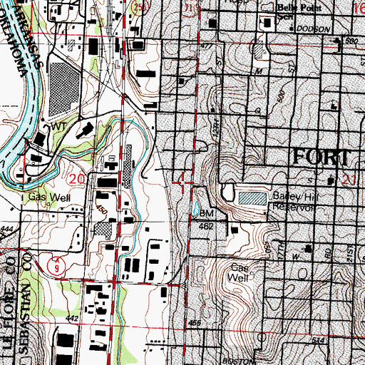 Topographic Map of Fort Smith Fire Department Station 4, AR