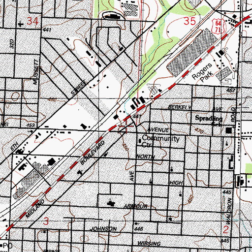 Topographic Map of Fort Smith Fire Department Station 5, AR