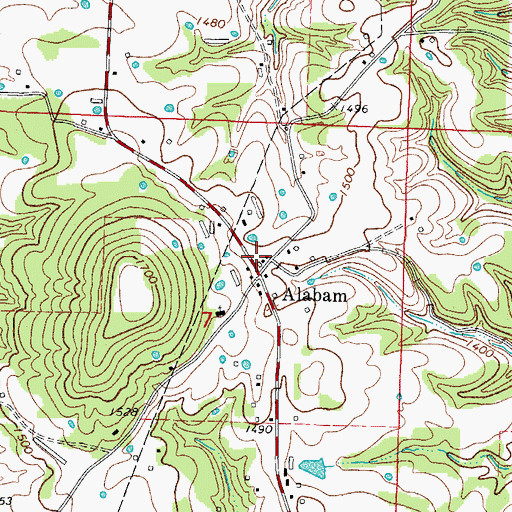 Topographic Map of Forum - Alabam Volunteer Fire Department Station 2, AR