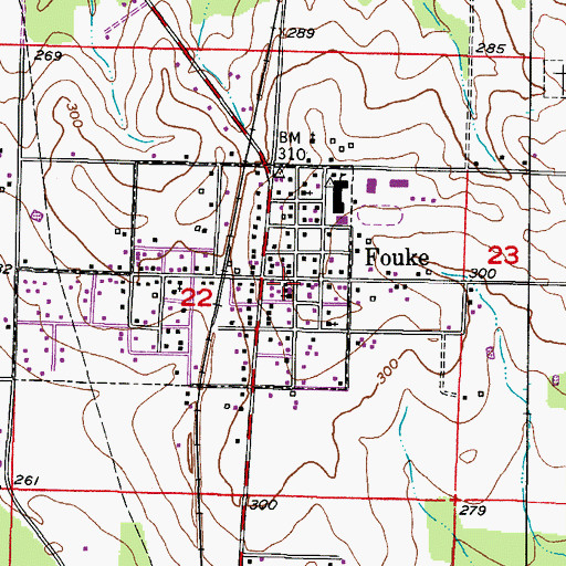 Topographic Map of Fouke City Fire Department, AR