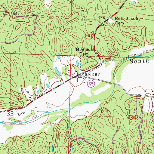Topographic Map of Fountain Lake Fire Department Station 1, AR