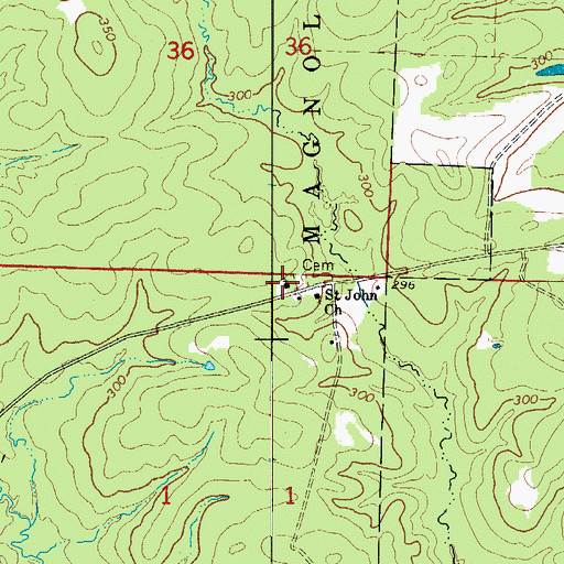 Topographic Map of Four Communities Volunteer Fire Department Substation, AR