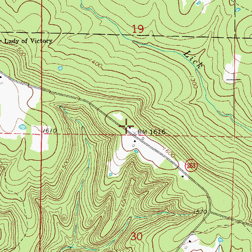 Topographic Map of Fox Fire Department Station 3, AR