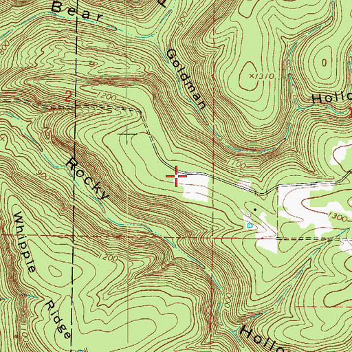 Topographic Map of Fox Fire Department Station 2, AR