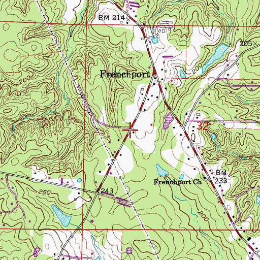Topographic Map of Frenchport Volunteer Fire Department, AR