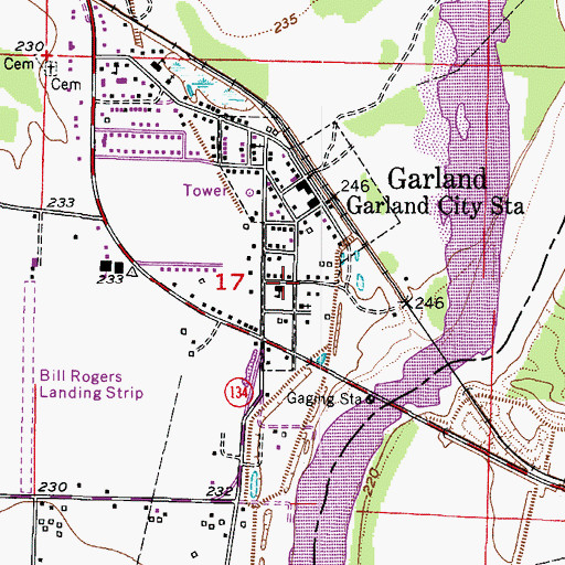 Topographic Map of Garland City Fire Department, AR