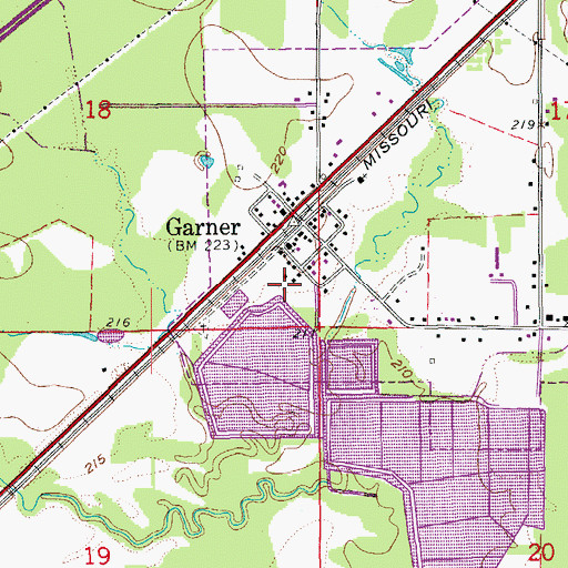 Topographic Map of Garner Volunteer Fire Department, AR