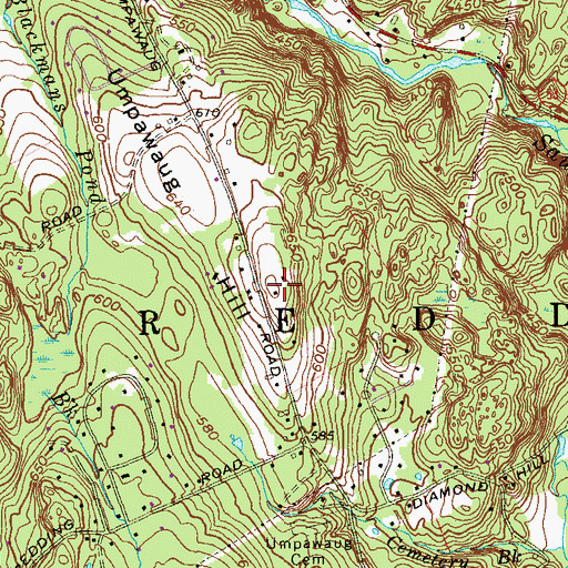 Topographic Map of Umpawaug Hill, CT
