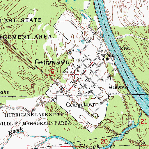 Topographic Map of Georgetown Fire Department, AR