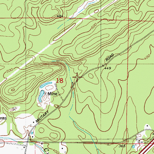 Topographic Map of Glen Rose Volunteer Fire Department Military Road Station, AR