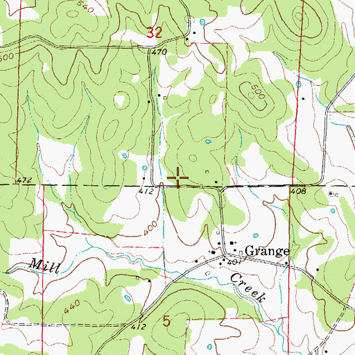 Topographic Map of Grange - Calamine Volunteer Fire Department Main Station, AR