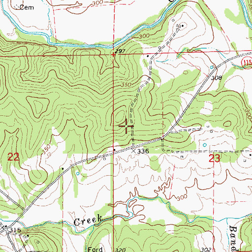 Topographic Map of Grange - Calamine Volunteer Fire Department Substation, AR