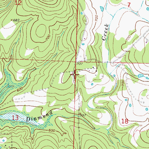 Topographic Map of Hand Cove Volunteer Fire Department, AR