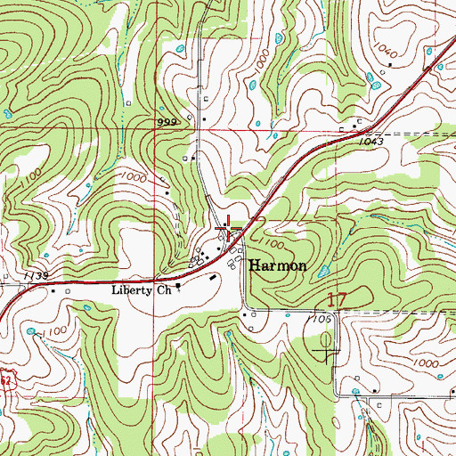 Topographic Map of Harmon Fire Department Station 1, AR