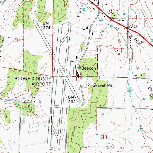 Topographic Map of Harrison Fire Department Station 3, AR