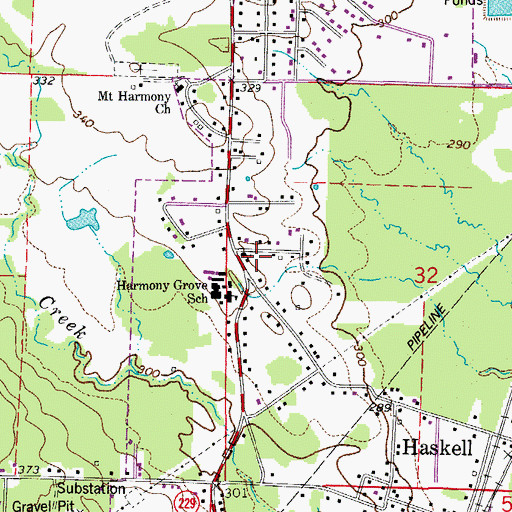 Topographic Map of Haskell Fire Department Station 1, AR