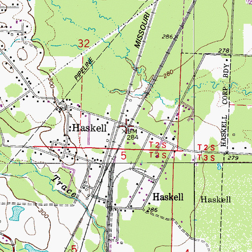 Topographic Map of Haskell Fire Department, AR