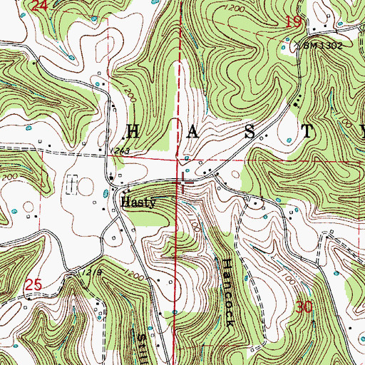Topographic Map of Hasty Volunteer Fire Department, AR