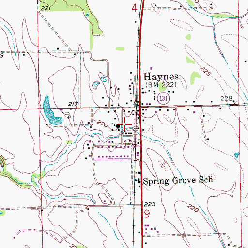Topographic Map of Haynes Rural Volunteer Fire Department, AR