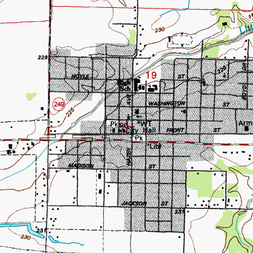 Topographic Map of Hazen Volunteer Fire Department, AR