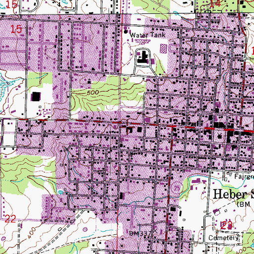 Topographic Map of Heber Springs Fire Department, AR