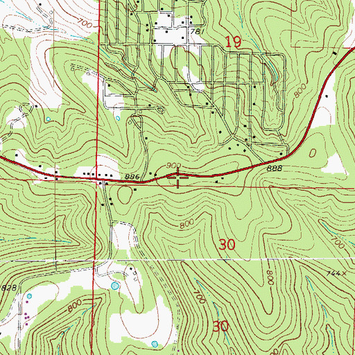 Topographic Map of Henderson Volunteer Fire Department, AR