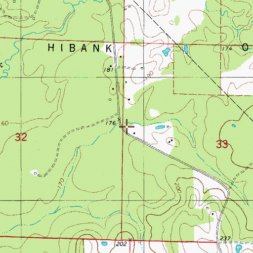 Topographic Map of Hibanks Volunteer Fire Department, AR