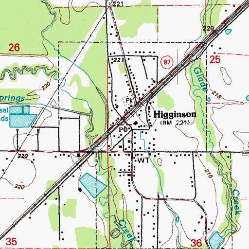 Topographic Map of Higginson Volunteer Fire Department, AR