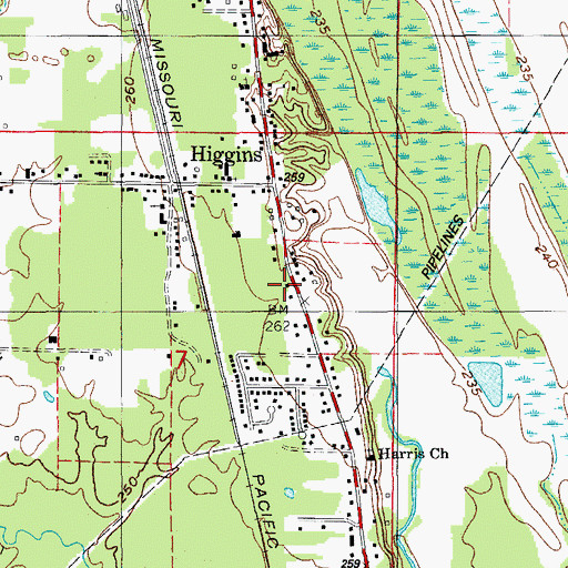 Topographic Map of Highway 365 Volunteer Fire Department, AR
