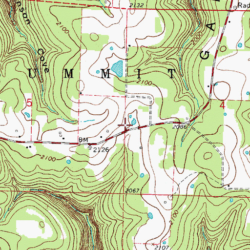Topographic Map of Hill Top Fire Department Station 2, AR