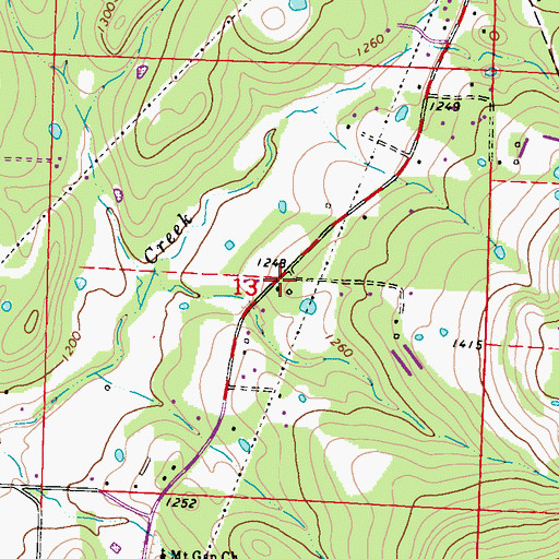 Topographic Map of Hogeye Volunteer Fire Department Station 2, AR