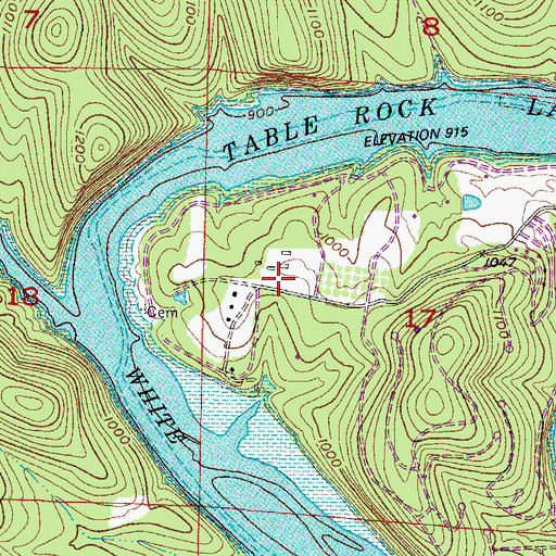 Topographic Map of Holiday Island Volunteer Fire Department Station 3, AR