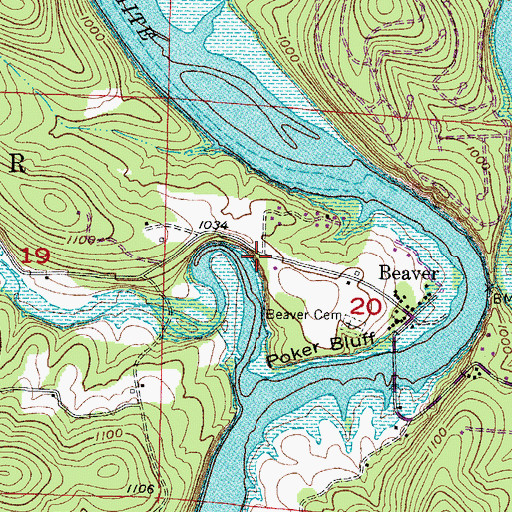 Topographic Map of Holiday Island Volunteer Fire Department Station 4, AR