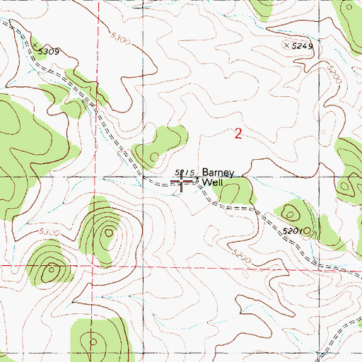 Topographic Map of Barney Well, AZ