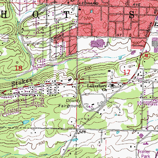 Topographic Map of Hot Springs Fire Department Station 6, AR