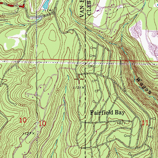 Topographic Map of Fairfield Bay Volunteer Fire Department Station 3 Indian Hills, AR