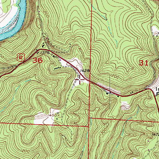 Topographic Map of Inspiration Point Volunteer Fire Department Main Station, AR