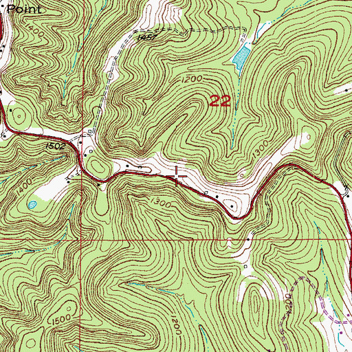 Topographic Map of Inspiration Point Volunteer Fire Department Substation, AR