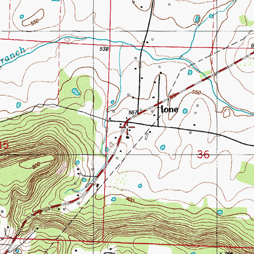 Topographic Map of Ione Volunteer Fire Department, AR