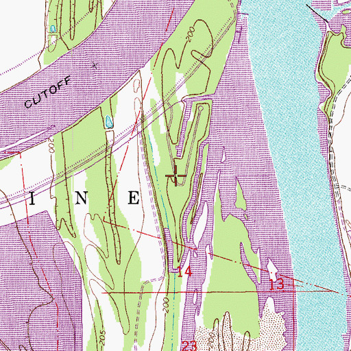 Topographic Map of Island Harbor Volunteer Fire Department, AR