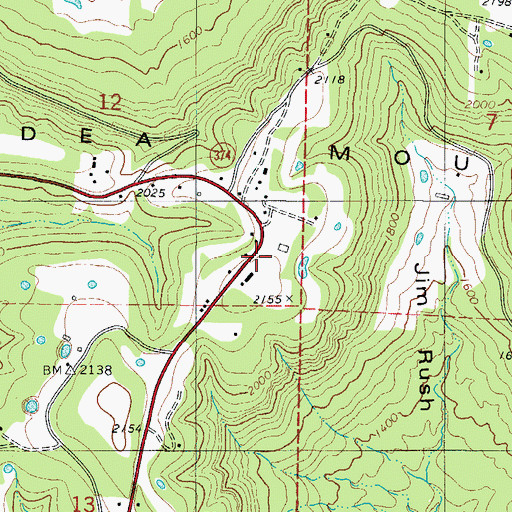 Topographic Map of Jasper Fire - Mockingbird Hill Substation, AR