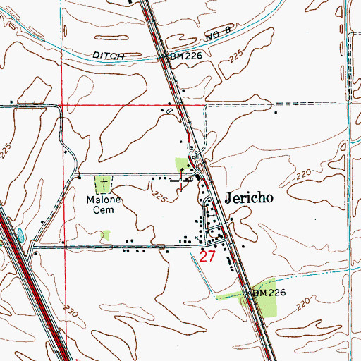 Topographic Map of Jericho Fire Department, AR