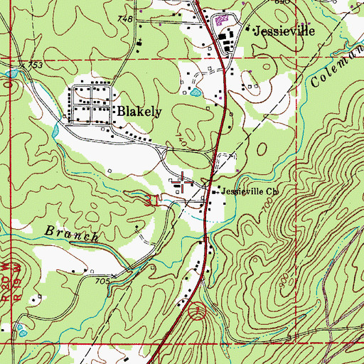 Topographic Map of Jessieville Fire Department Station 1, AR