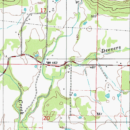 Topographic Map of Johnson County Rural Fire District 3, AR