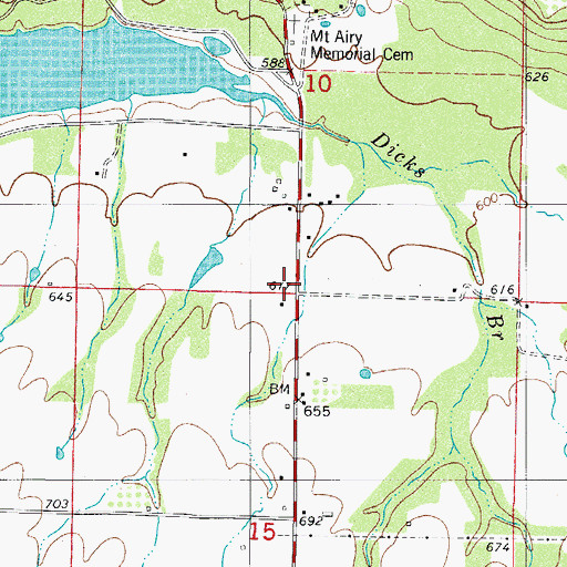 Topographic Map of Johnson County Rural Fire Department Station 1 Mount Vernon, AR