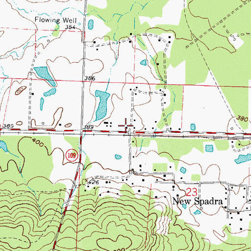 Topographic Map of Johnson County Rural Fire Department Station 9 Spadra, AR