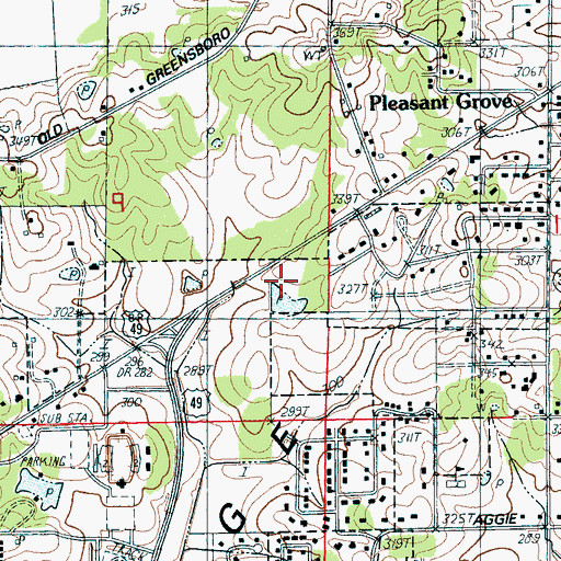 Topographic Map of Jonesboro Fire Department Station 1, AR