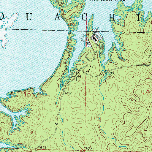 Topographic Map of Joplin Volunteer Fire Station, AR