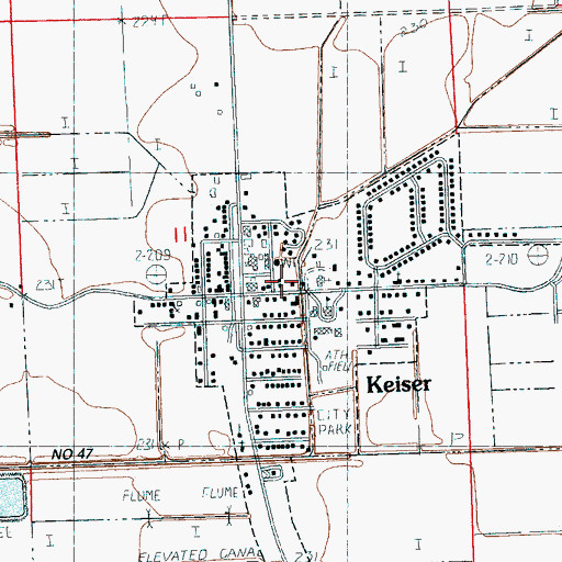 Topographic Map of Keiser Fire Department, AR