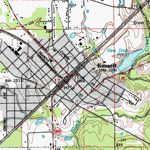 Topographic Map of Kensett Volunteer Fire Department, AR